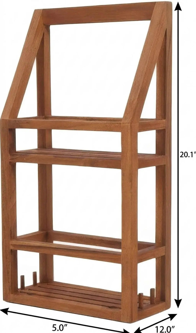 5" Brown Solid Wood Bathroom Storage Furniture Set Homeroots Organization