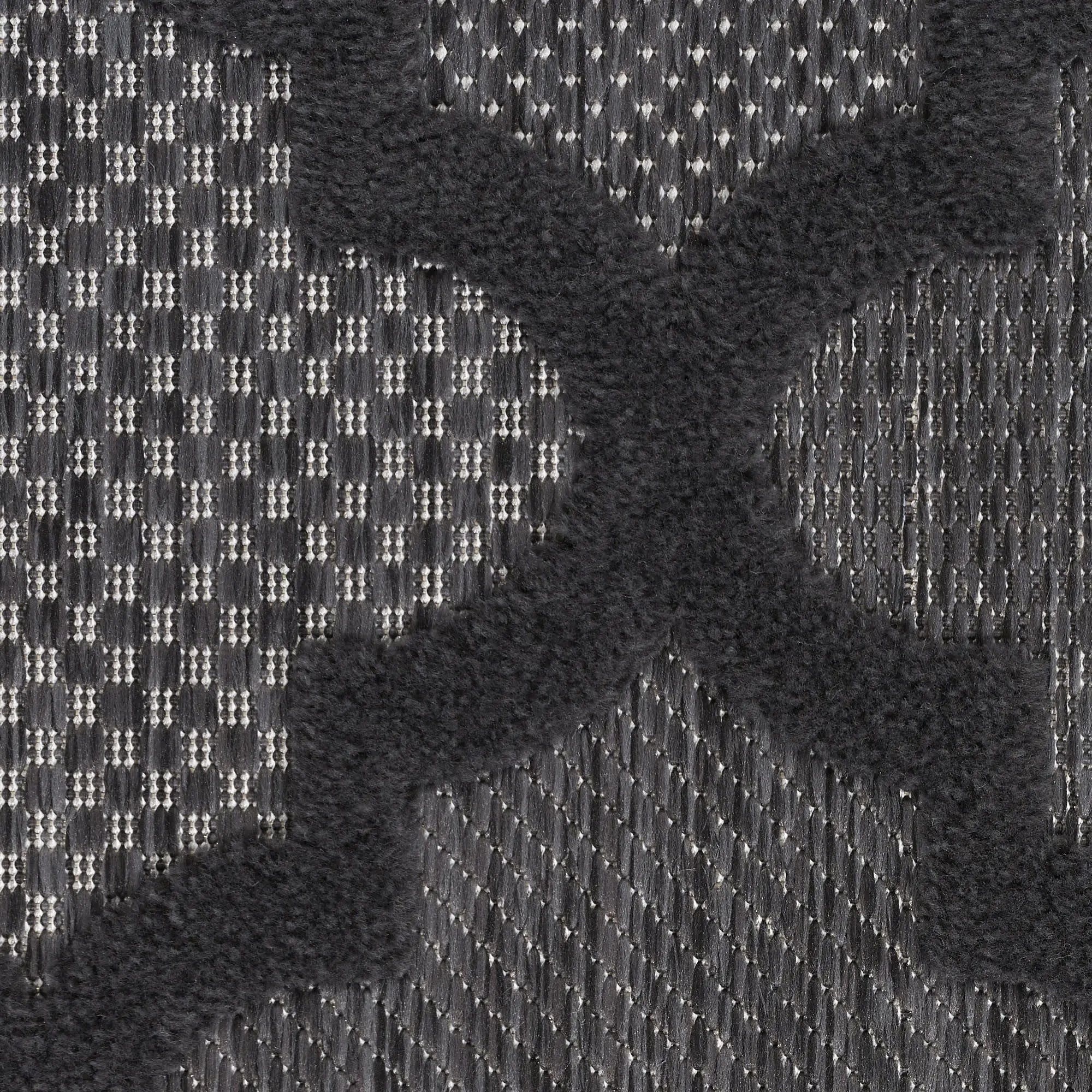 5' Charcoal And Black Round Trellis Indoor Outdoor Area Rug Homeroots Outdoor