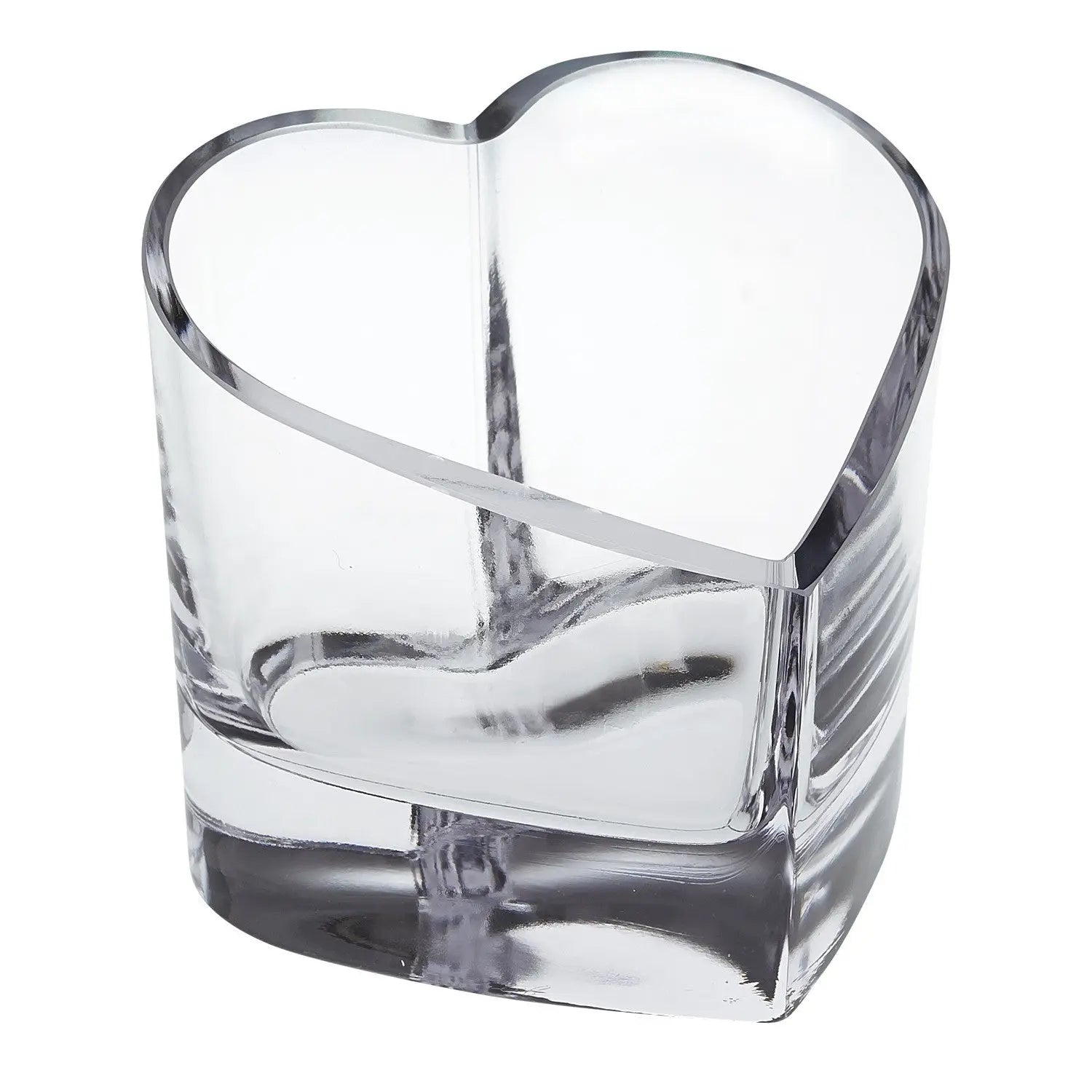 5" Clear Mouth Blown European Crystal Heart Bowl Homeroots Kitchen & Dining