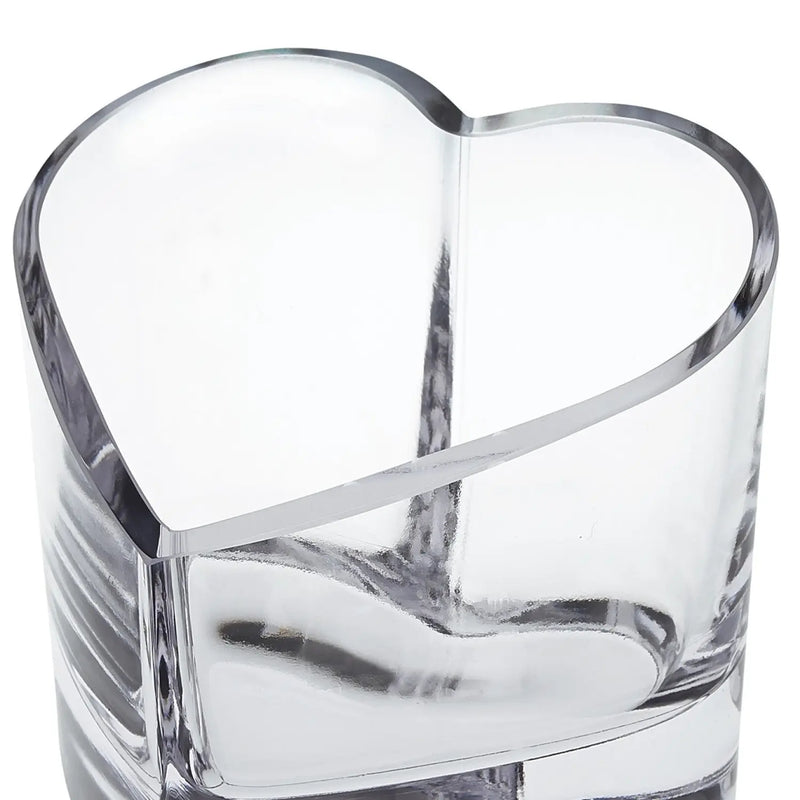 5" Clear Mouth Blown European Crystal Heart Bowl Homeroots Kitchen & Dining