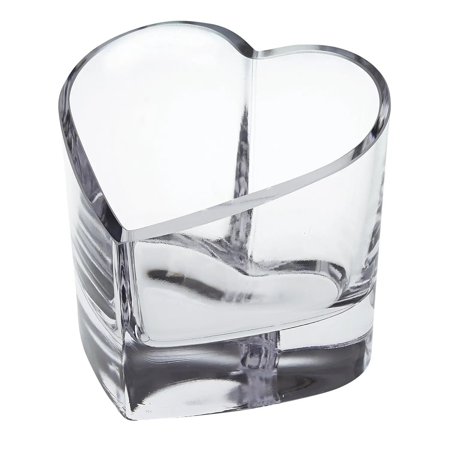 5" Clear Mouth Blown European Crystal Heart Bowl Homeroots Kitchen & Dining
