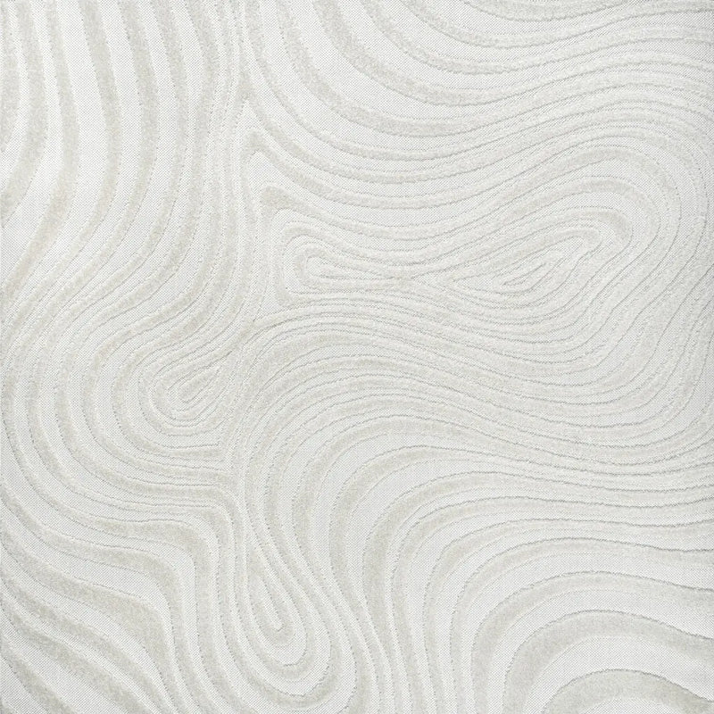 5' Cream And Ivory Square Abstract Indoor Outdoor Area Rug Homeroots Outdoor