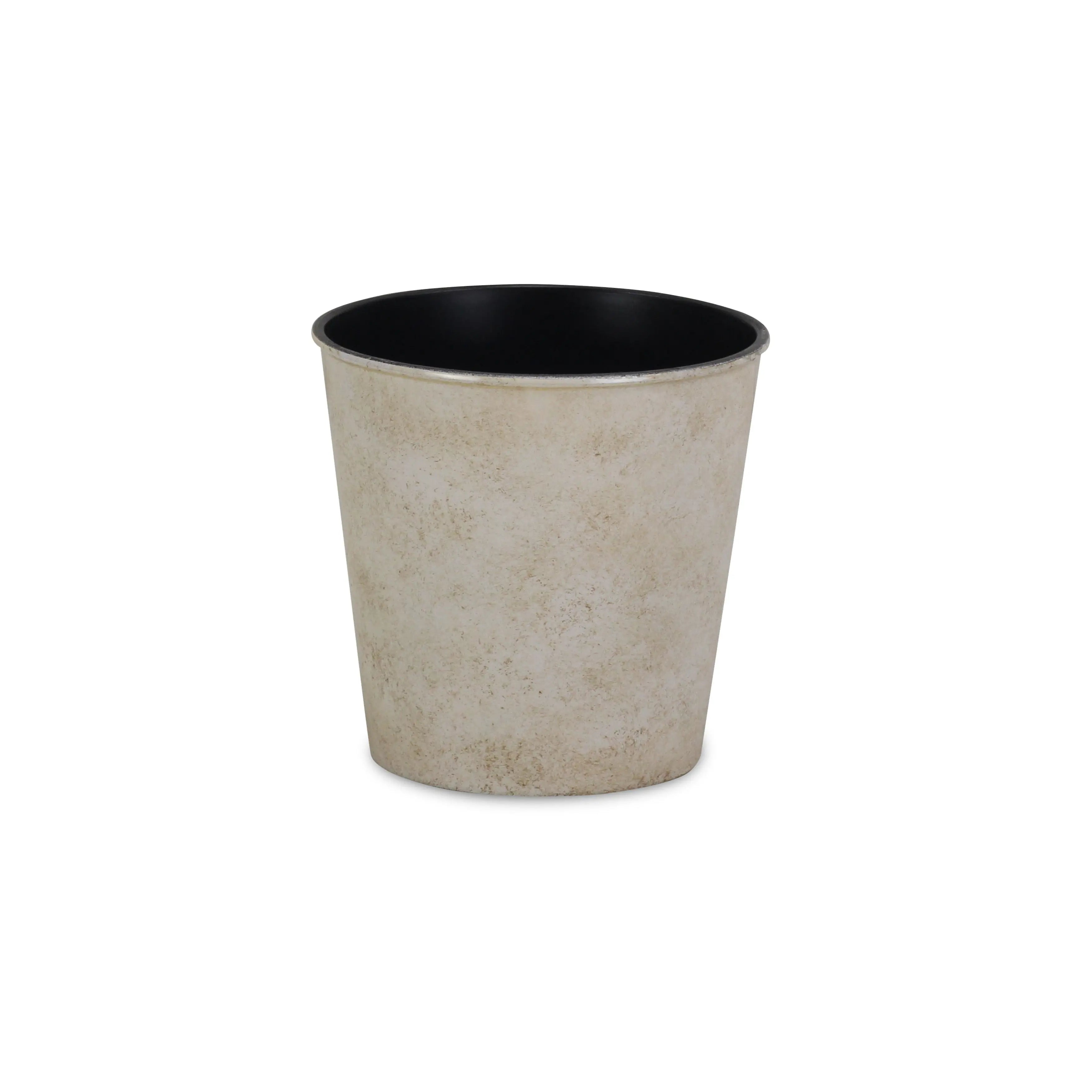 5" Cream Recycled Plastic Indoor Outdoor Round Pot Planter Homeroots Outdoor