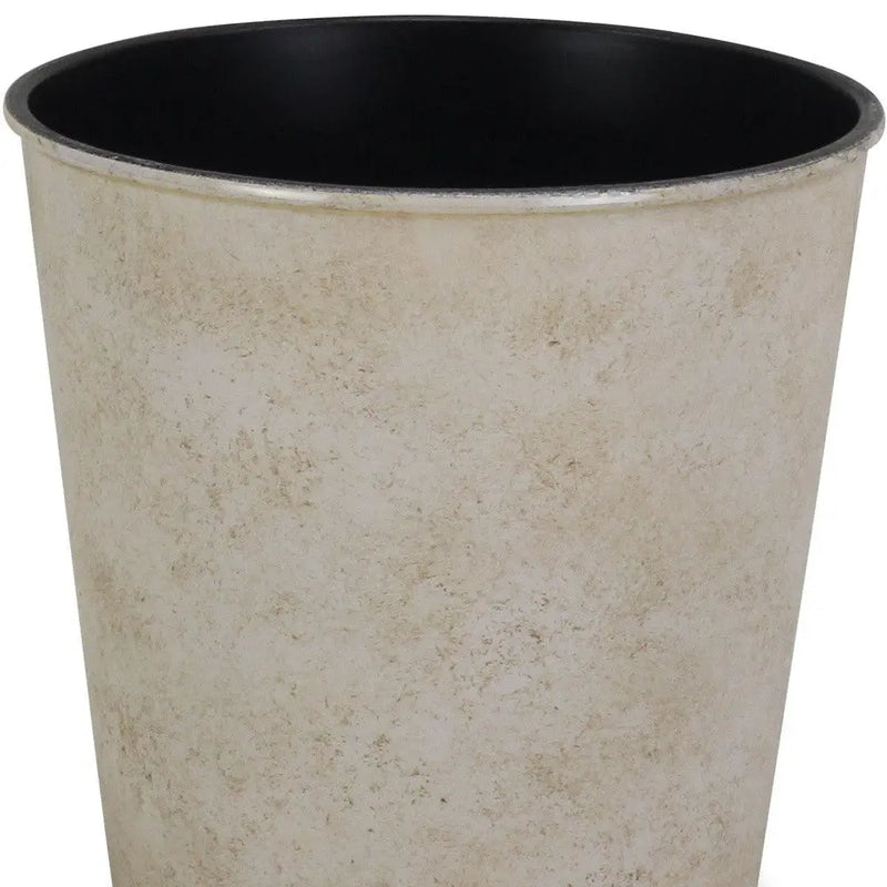 5" Cream Recycled Plastic Indoor Outdoor Round Pot Planter Homeroots Outdoor