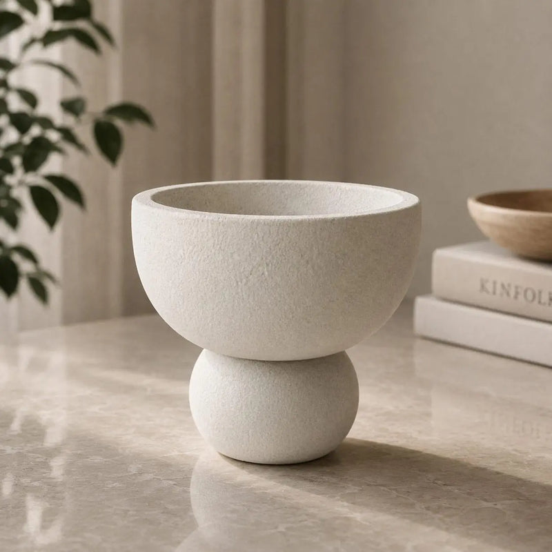 5" Cream Stone Decorative Bowl Homeroots Home Decor