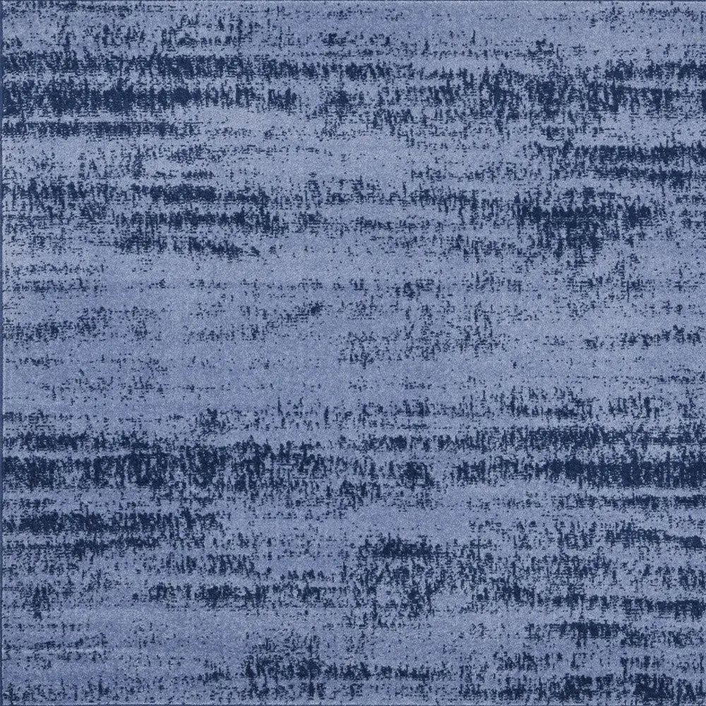 5' Denim Blue And Navy Blue Square Abstract Indoor Outdoor Area Rug Homeroots Outdoor