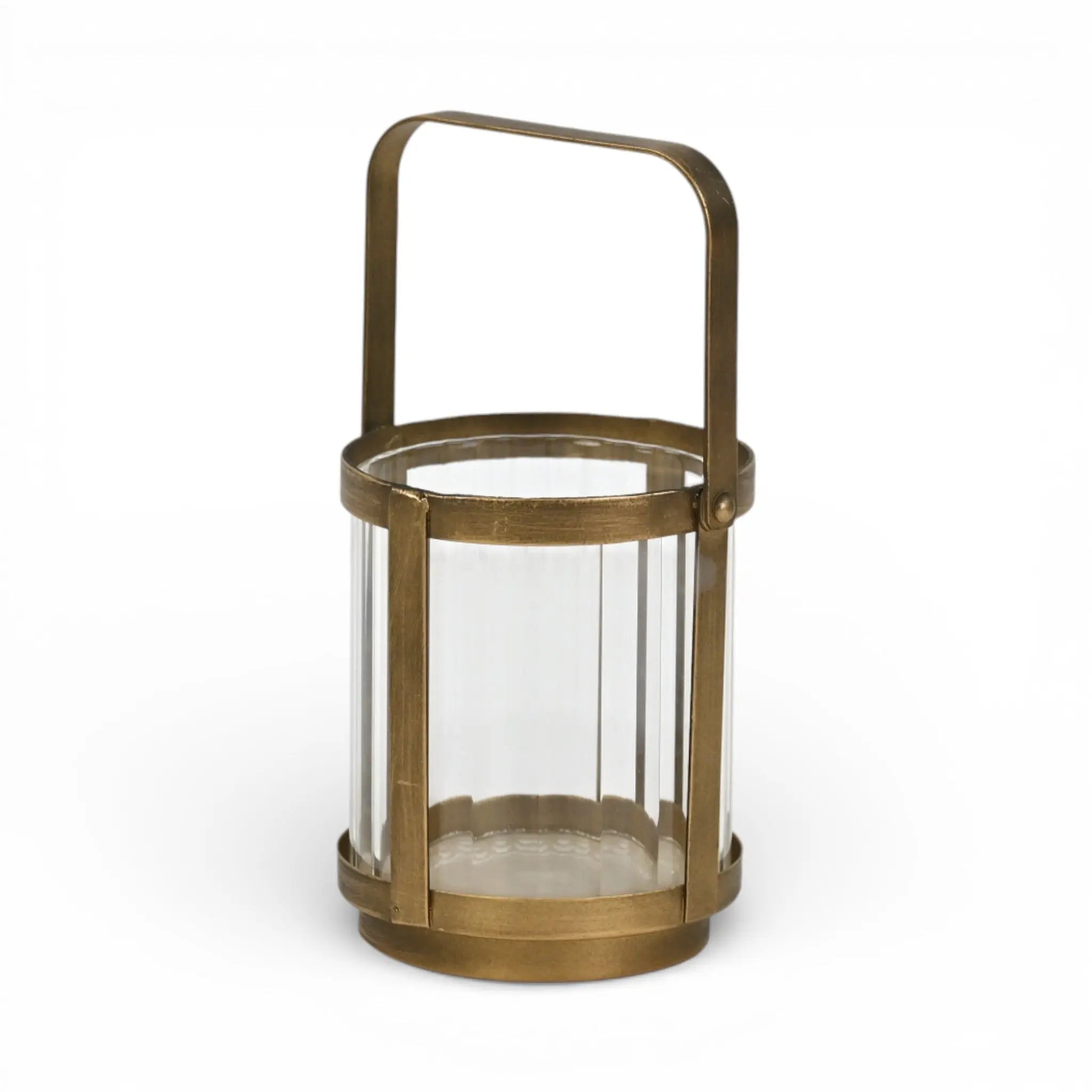 5" Gold Glass Tabletop Lantern Candle Holder Homeroots Home Decor