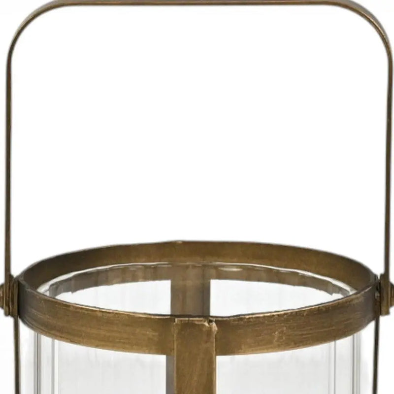 5" Gold Glass Tabletop Lantern Candle Holder Homeroots Home Decor