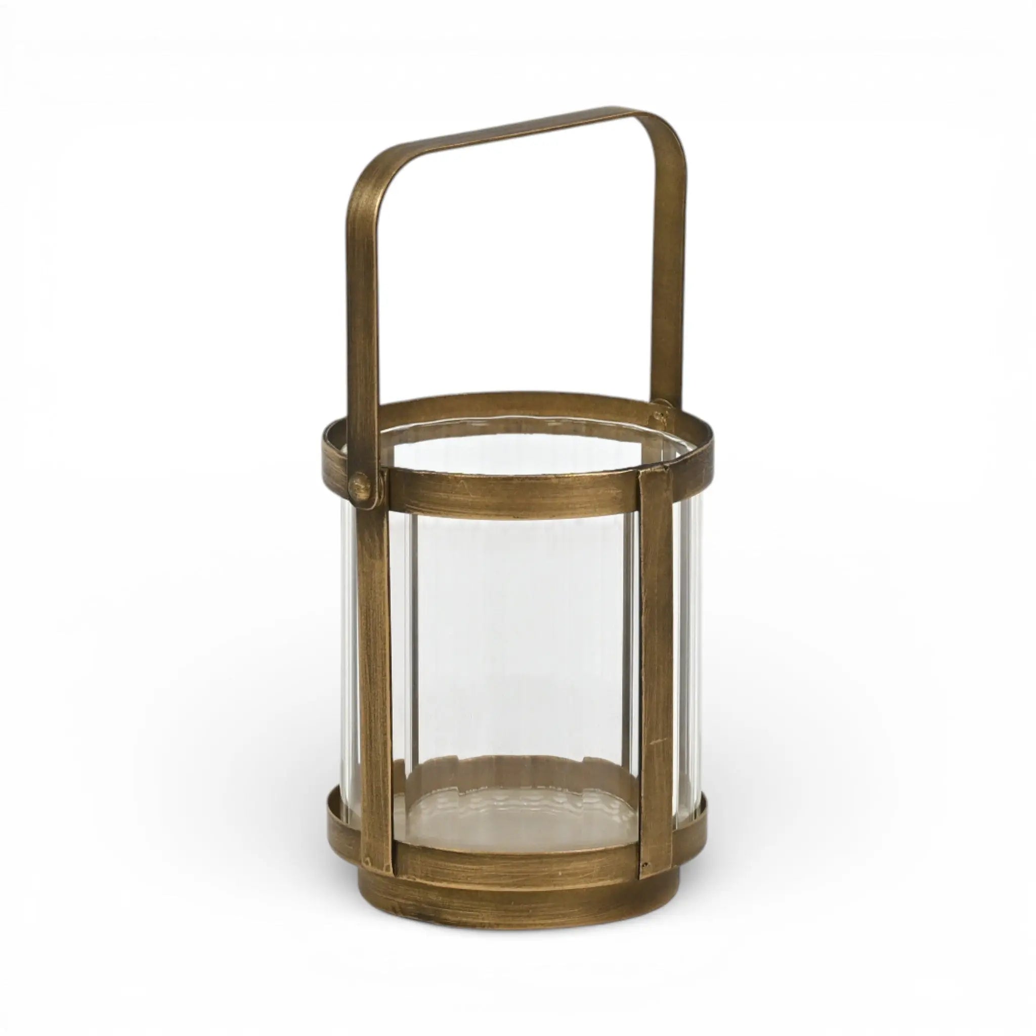 5" Gold Glass Tabletop Lantern Candle Holder Homeroots Home Decor