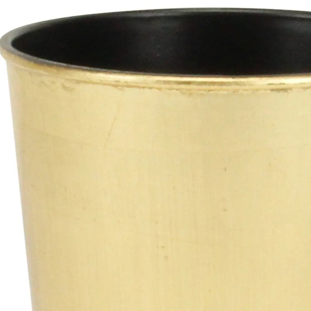5" Gold Recycled Plastic Indoor Outdoor Round Pot Planter Homeroots Outdoor