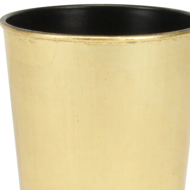 5" Gold Recycled Plastic Indoor Outdoor Round Pot Planter Homeroots Outdoor