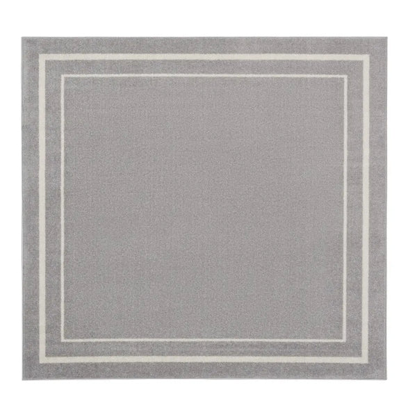5' Gray And Ivory Square Indoor Outdoor Area Rug Homeroots Outdoor