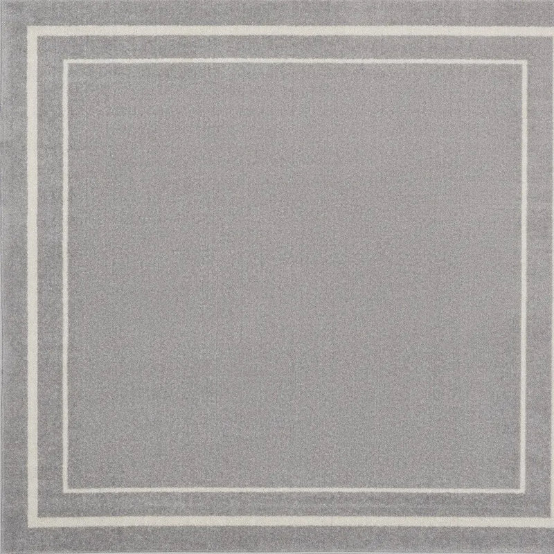 5' Gray And Ivory Square Indoor Outdoor Area Rug Homeroots Outdoor