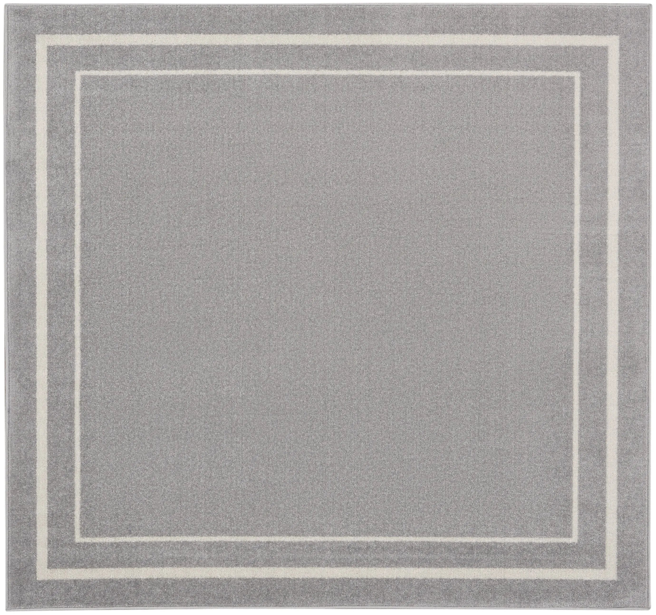 5' Gray And Ivory Square Indoor Outdoor Area Rug Homeroots Outdoor