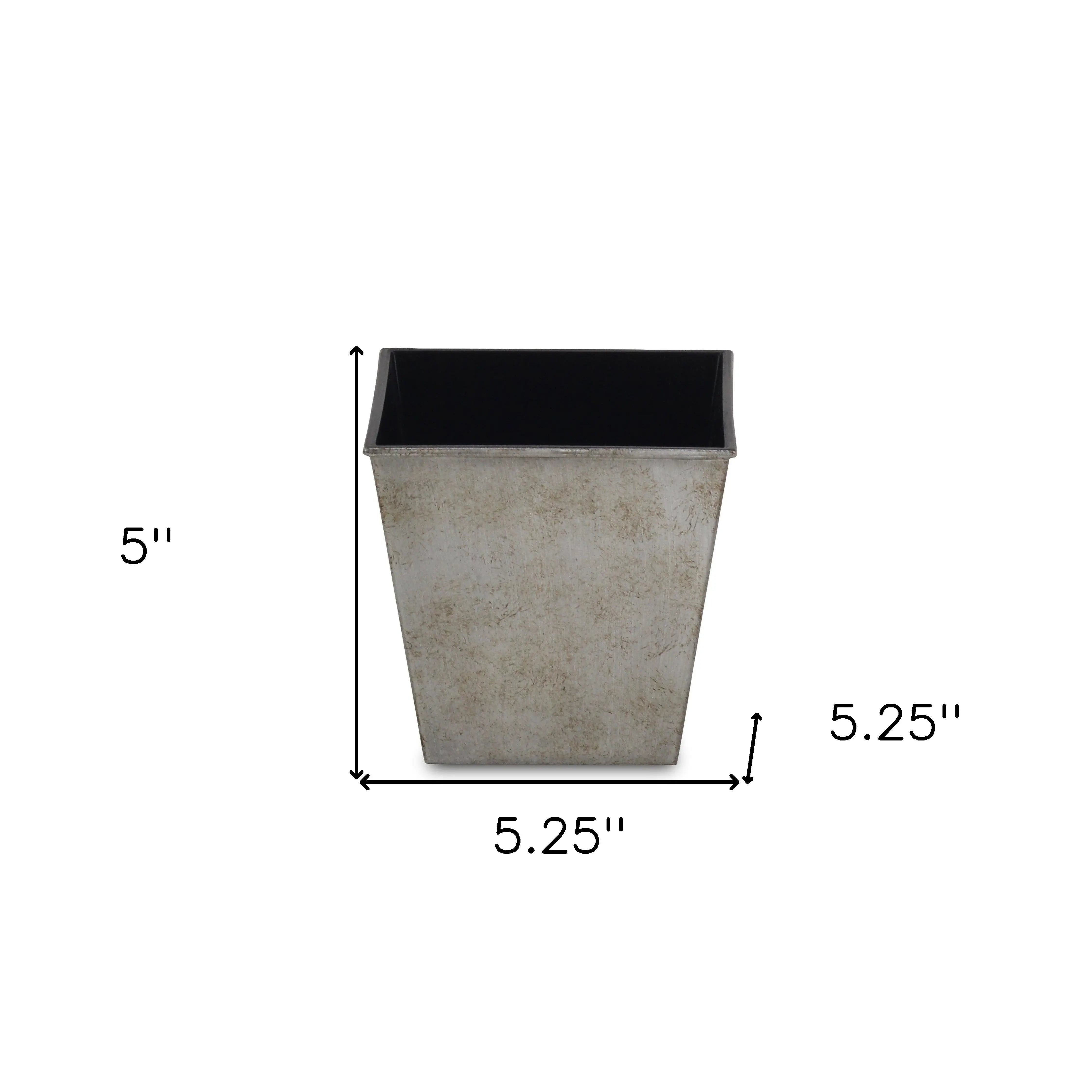 5" Gray Recycled Plastic Indoor Outdoor Square Pot Planter Homeroots Outdoor