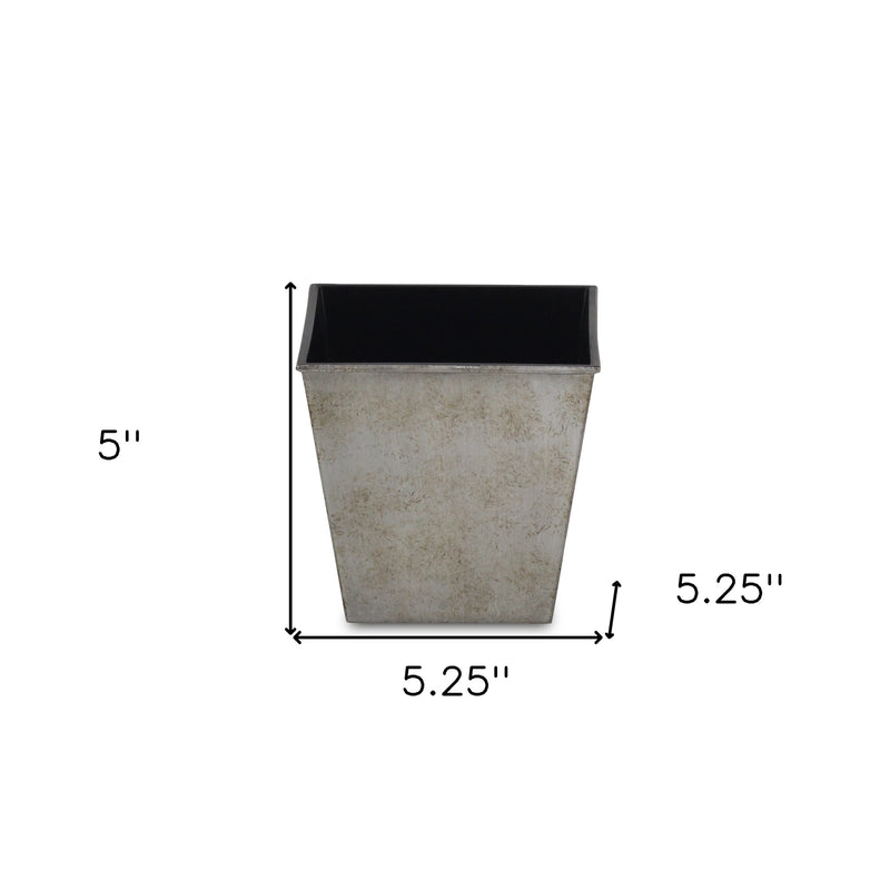 5" Gray Recycled Plastic Indoor Outdoor Square Pot Planter Homeroots Outdoor