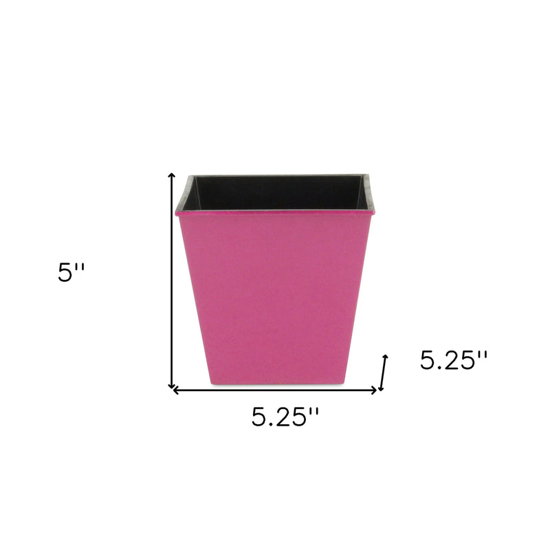 5" Hot Pink Recycled Plastic Indoor Outdoor Square Pot Planter Homeroots Outdoor