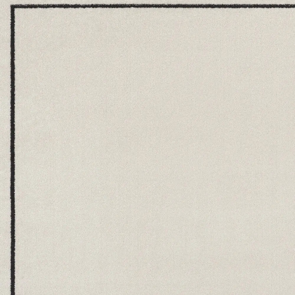 5' Ivory And Black Square Indoor Outdoor Area Rug Homeroots Outdoor