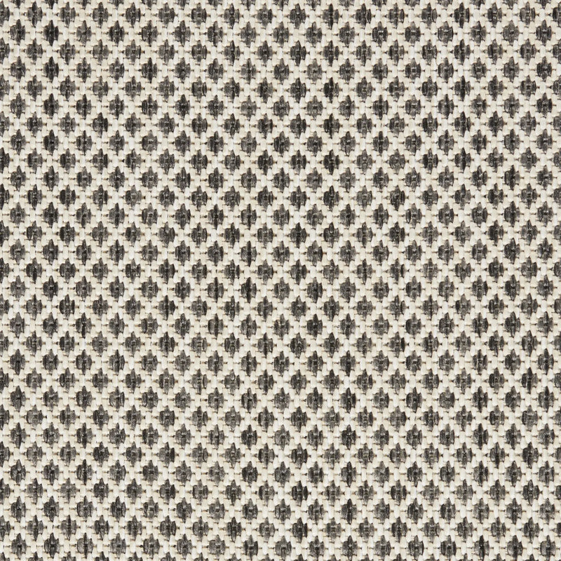 5' Ivory And Charcoal Round Geometric Indoor Outdoor Area Rug Homeroots Outdoor