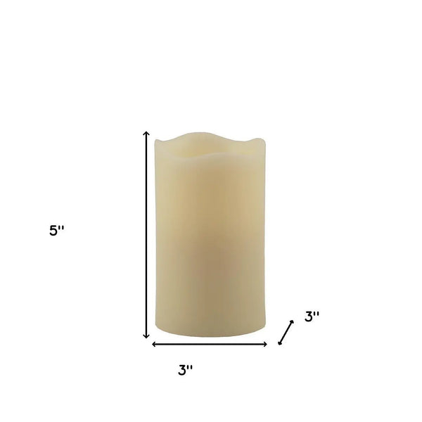 5" Ivory Flameless Pillar Candle GreatEagleInc