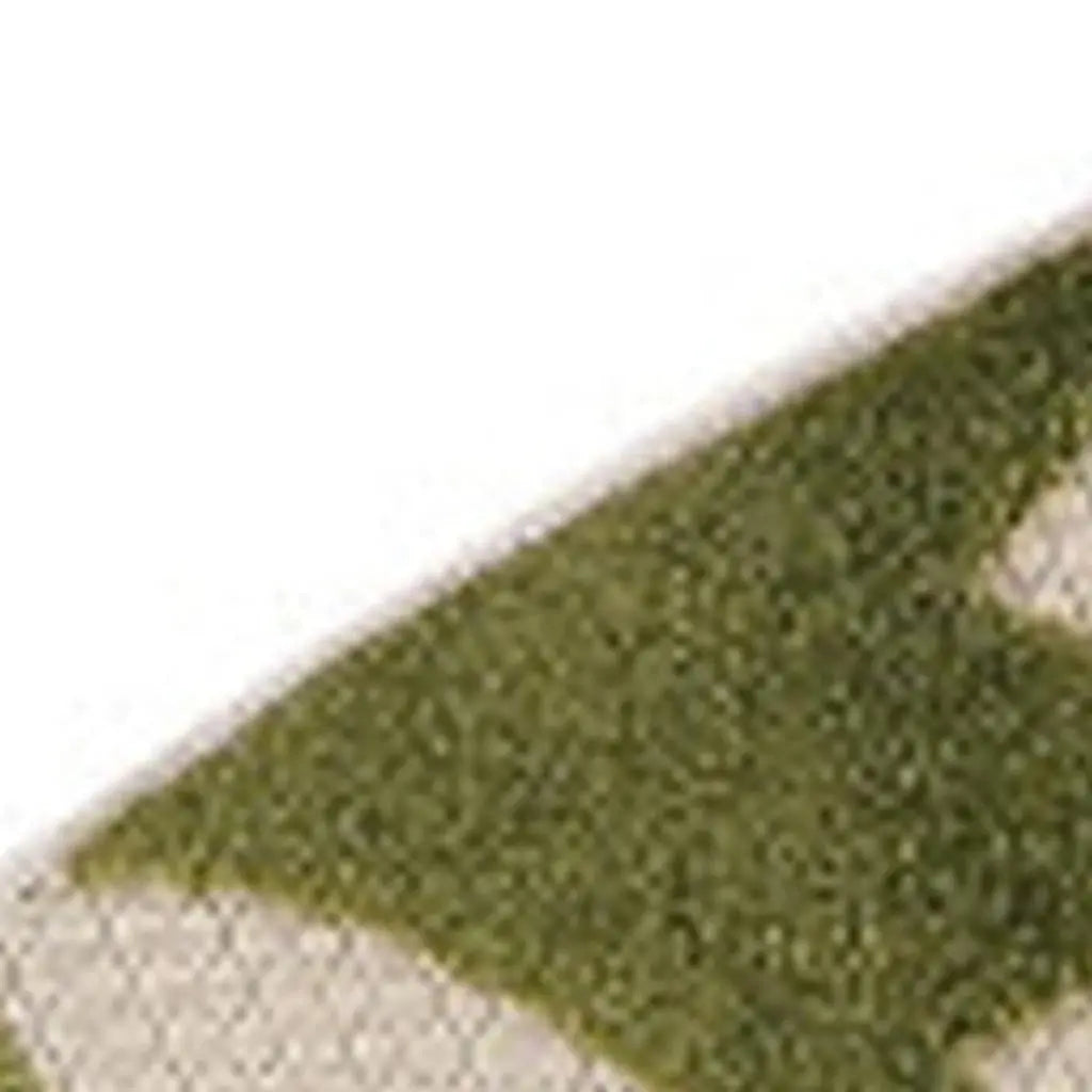 5' Ivory Green And Dark Green Round Floral Indoor Outdoor Area Rug Homeroots Outdoor