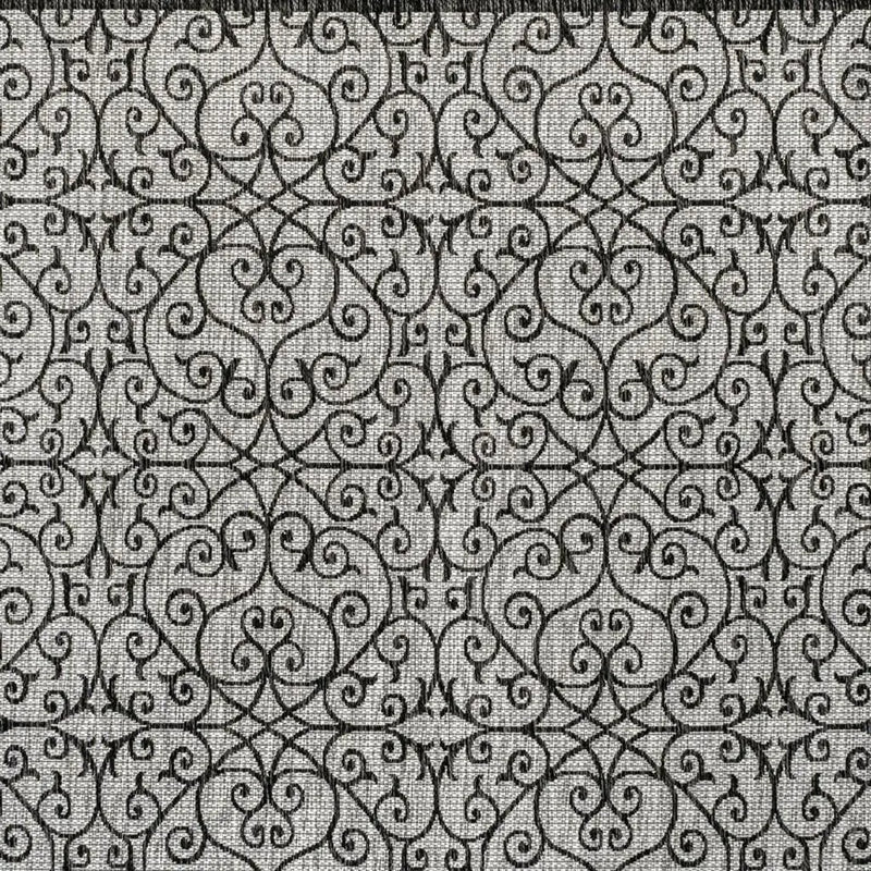 5' Light Gray And Black Square Geometric Indoor Outdoor Area Rug Homeroots Outdoor