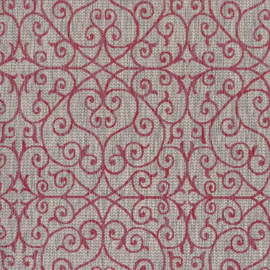 5' Light Gray And Fuchsia Square Geometric Indoor Outdoor Area Rug Homeroots Outdoor