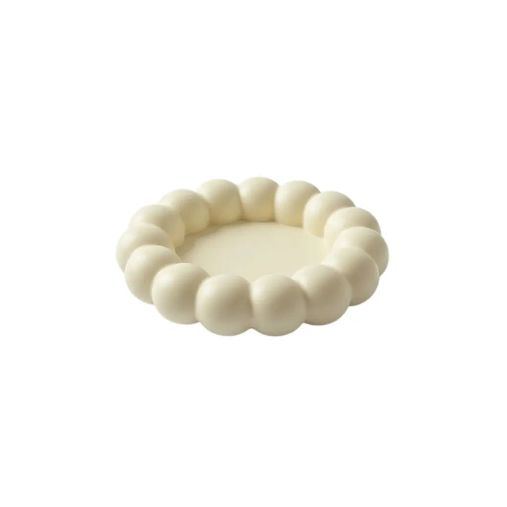 5" Light Yellow Resin Handmade Round Trinket Tray Homeroots Kitchen & Dining
