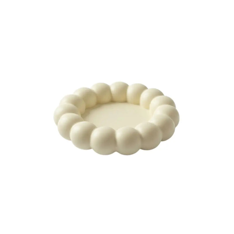 5" Light Yellow Resin Handmade Round Trinket Tray Homeroots Kitchen & Dining