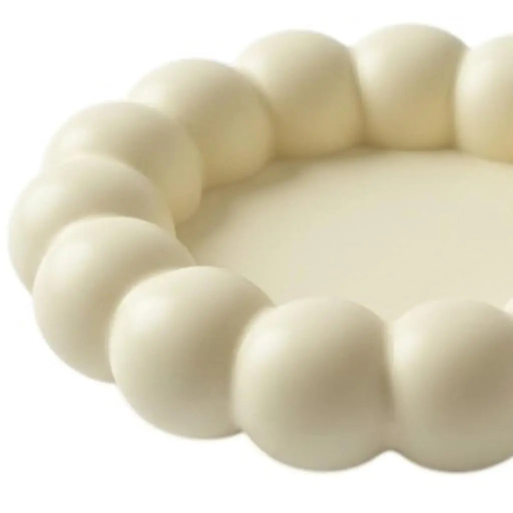 5" Light Yellow Resin Handmade Round Trinket Tray Homeroots Kitchen & Dining