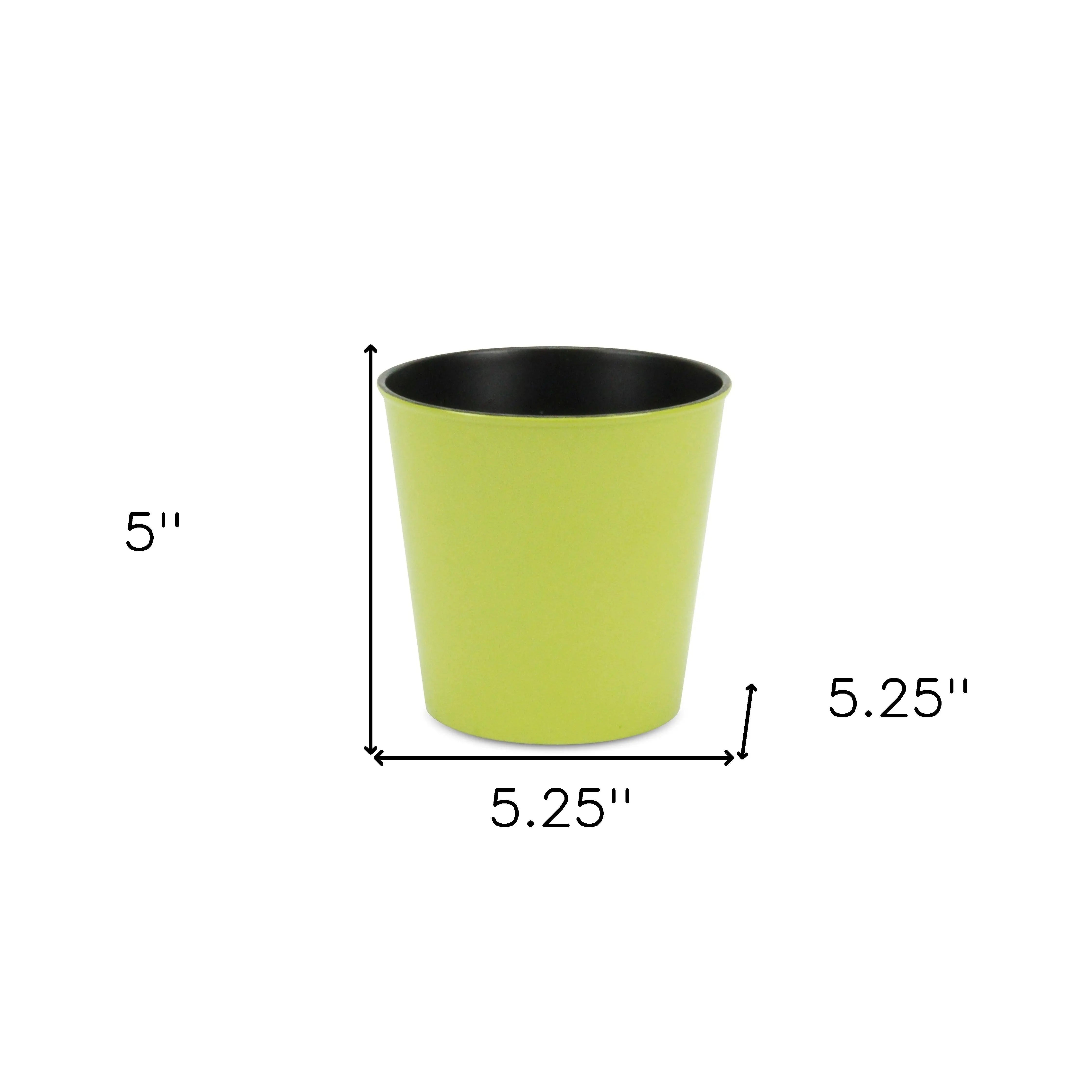 5" Lime Green Recycled Plastic Indoor Outdoor Round Pot Planter Homeroots Outdoor