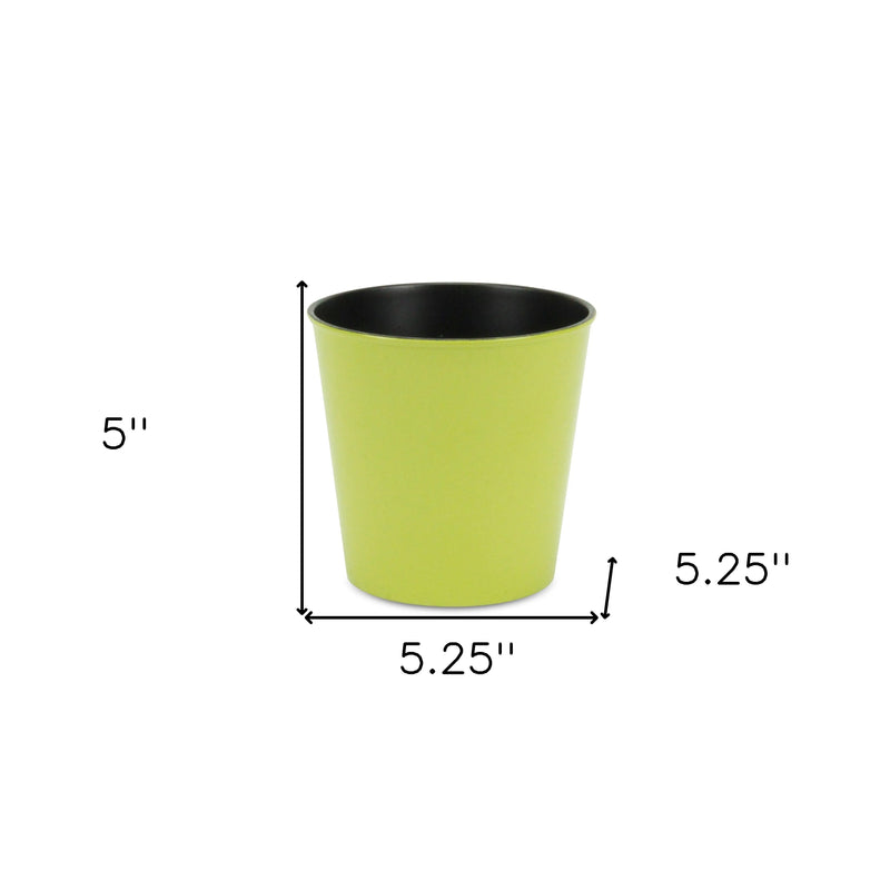 5" Lime Green Recycled Plastic Indoor Outdoor Round Pot Planter Homeroots Outdoor