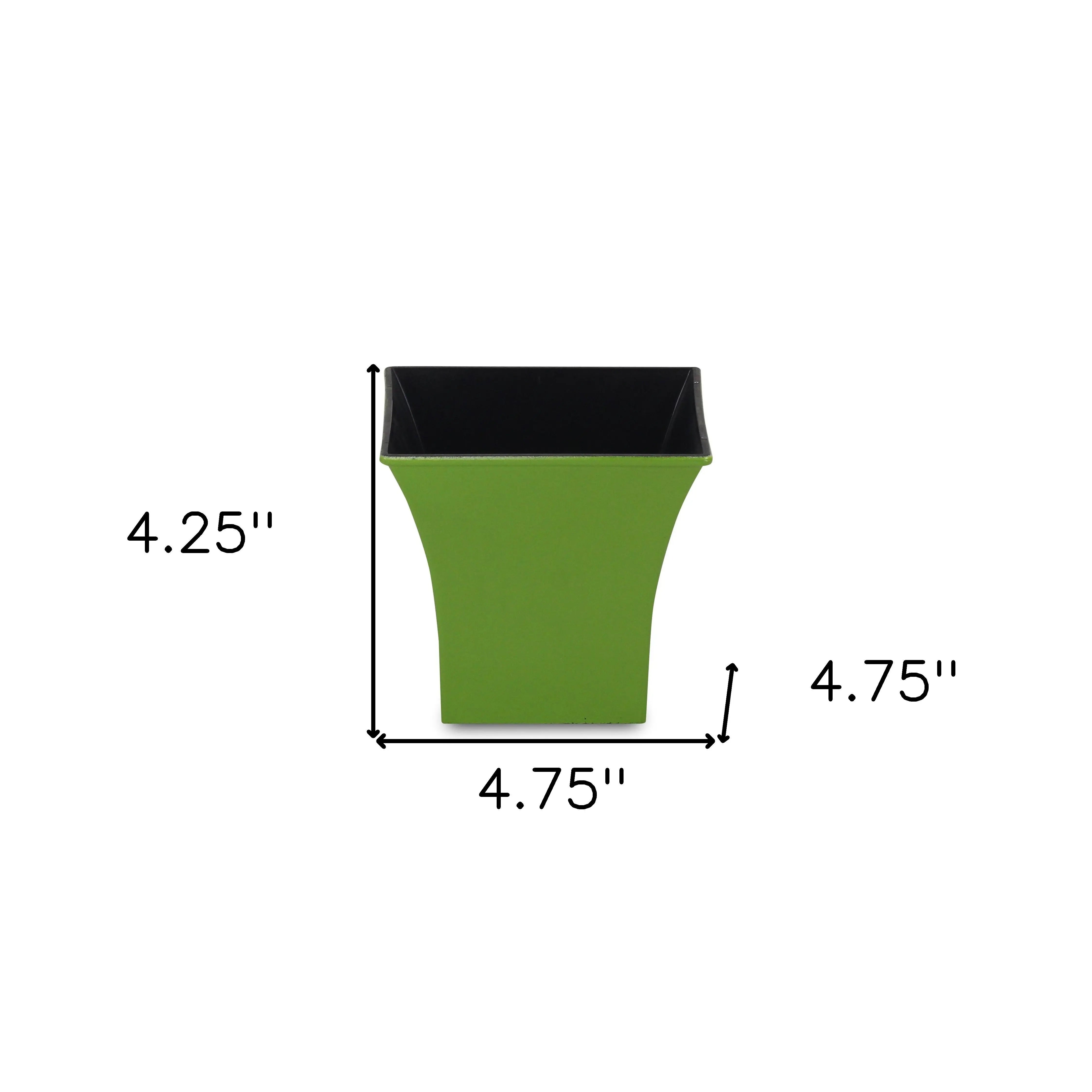 5" Lime Green Recycled Plastic Indoor Outdoor Square Pot Planter Homeroots Outdoor