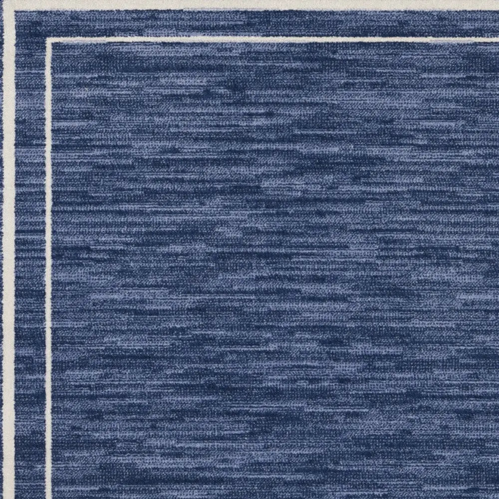 5' Navy Blue And Ivory Square Indoor Outdoor Area Rug Homeroots Outdoor