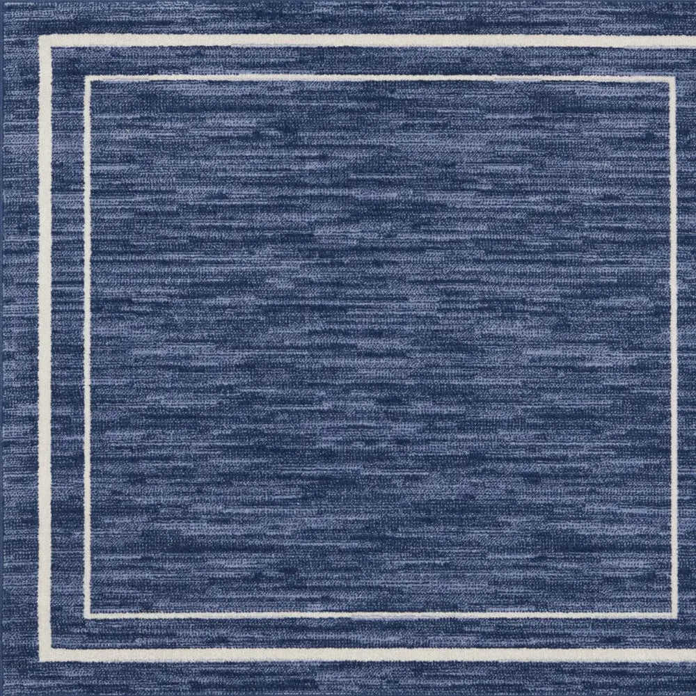 5' Navy Blue And Ivory Square Indoor Outdoor Area Rug Homeroots Outdoor