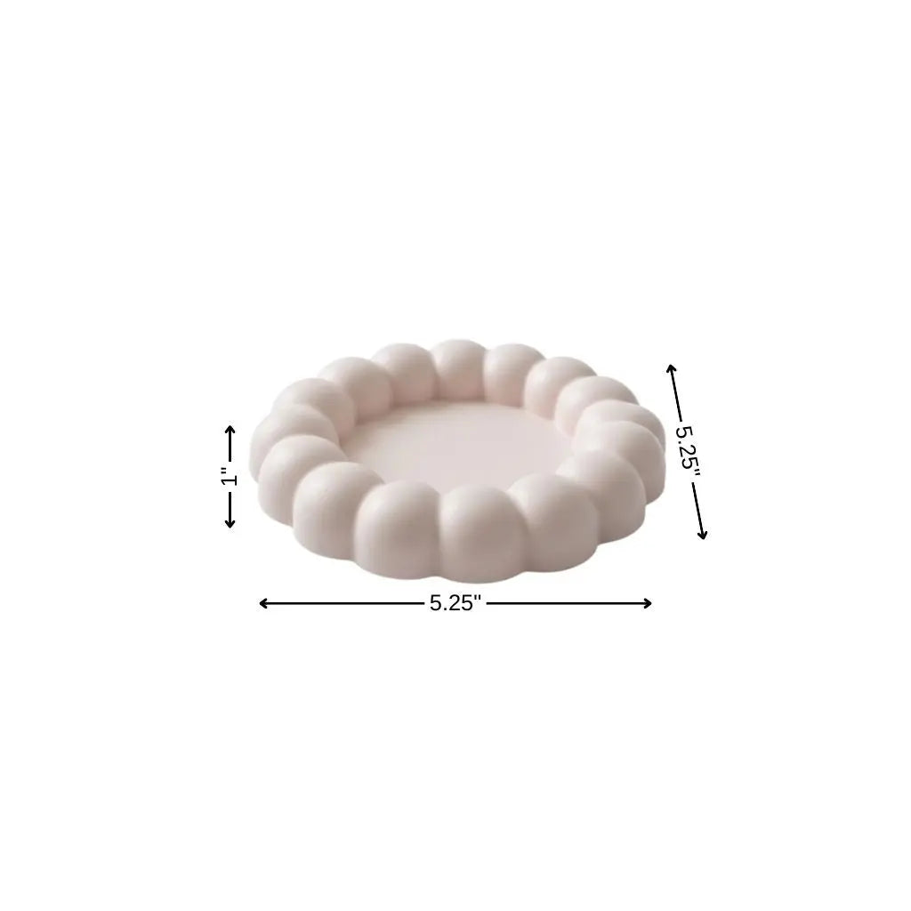 5" Pale Pink Resin Handmade Round Trinket Tray Homeroots Kitchen & Dining