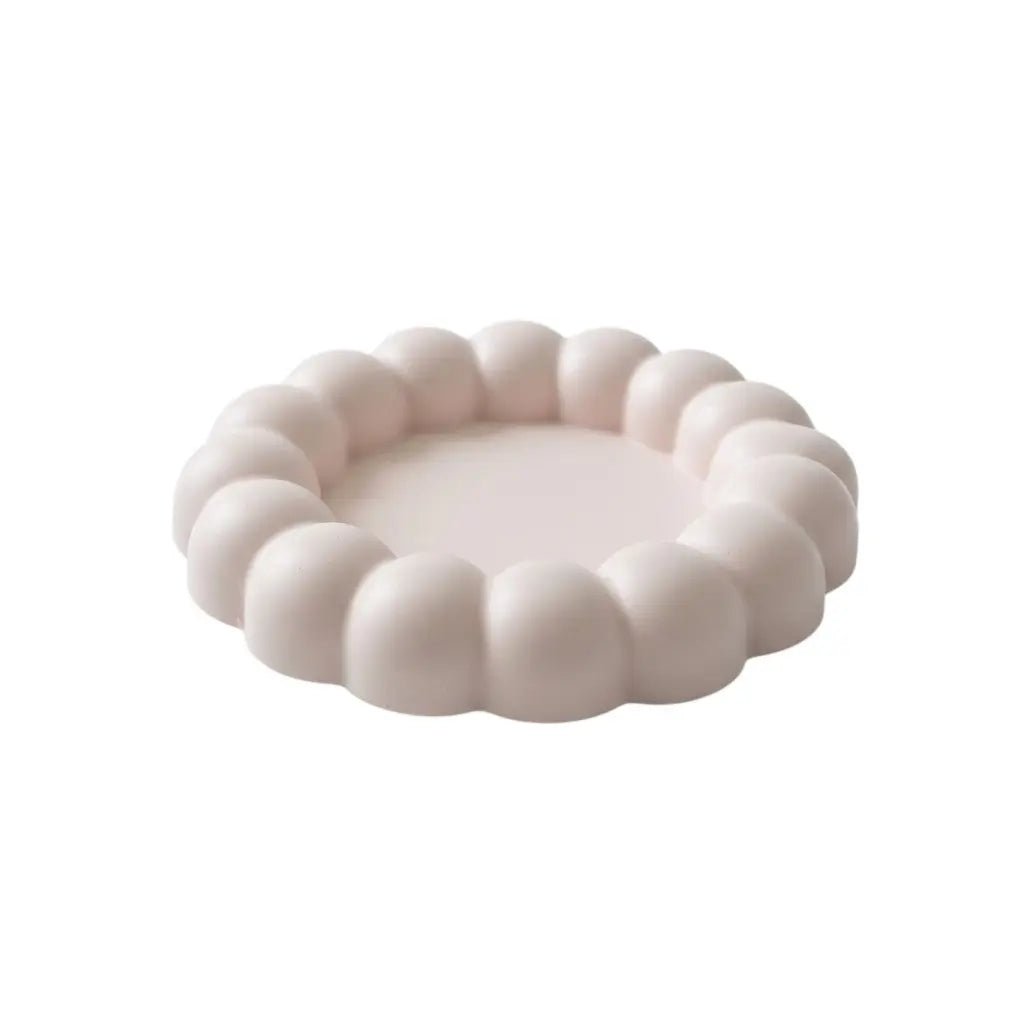 5" Pale Pink Resin Handmade Round Trinket Tray Homeroots Kitchen & Dining