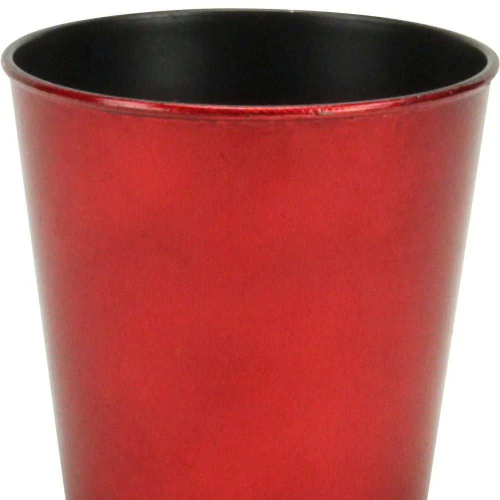 5" Red Recycled Plastic Indoor Outdoor Round Pot Planter Homeroots Outdoor