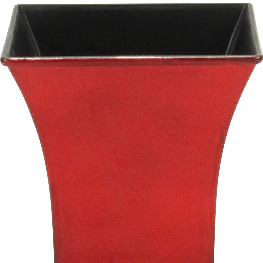 5" Red Recycled Plastic Indoor Outdoor Square Pot Planter Homeroots Outdoor