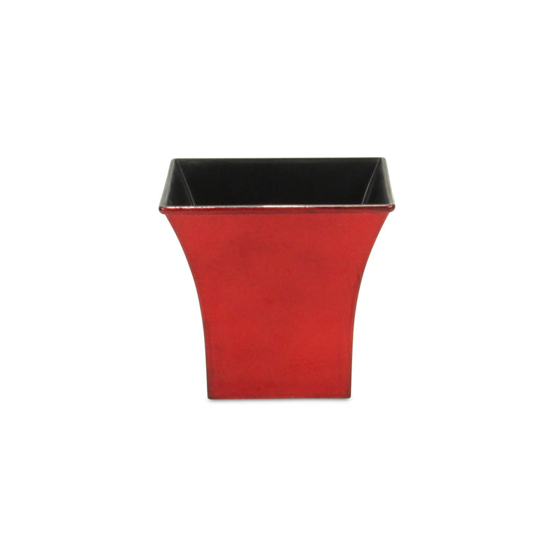 5" Red Recycled Plastic Indoor Outdoor Square Pot Planter Homeroots Outdoor