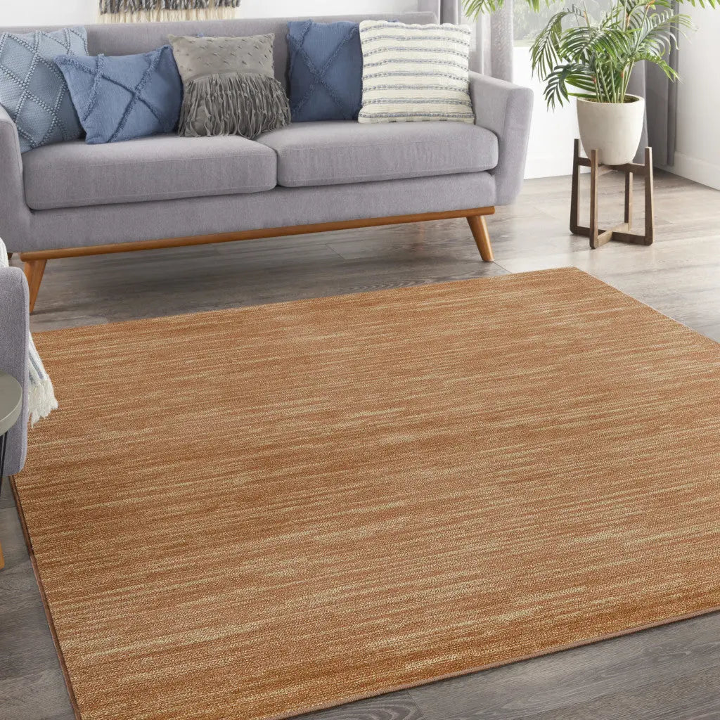 5' Rust And Beige Square Abstract Indoor Outdoor Area Rug Homeroots Outdoor