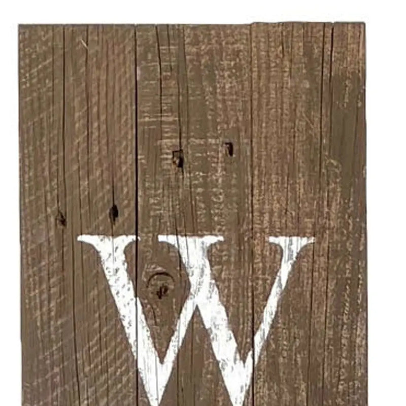 5' Rustic Espresso Brown And White Front Porch Welcome Sign - GreatEagleInc