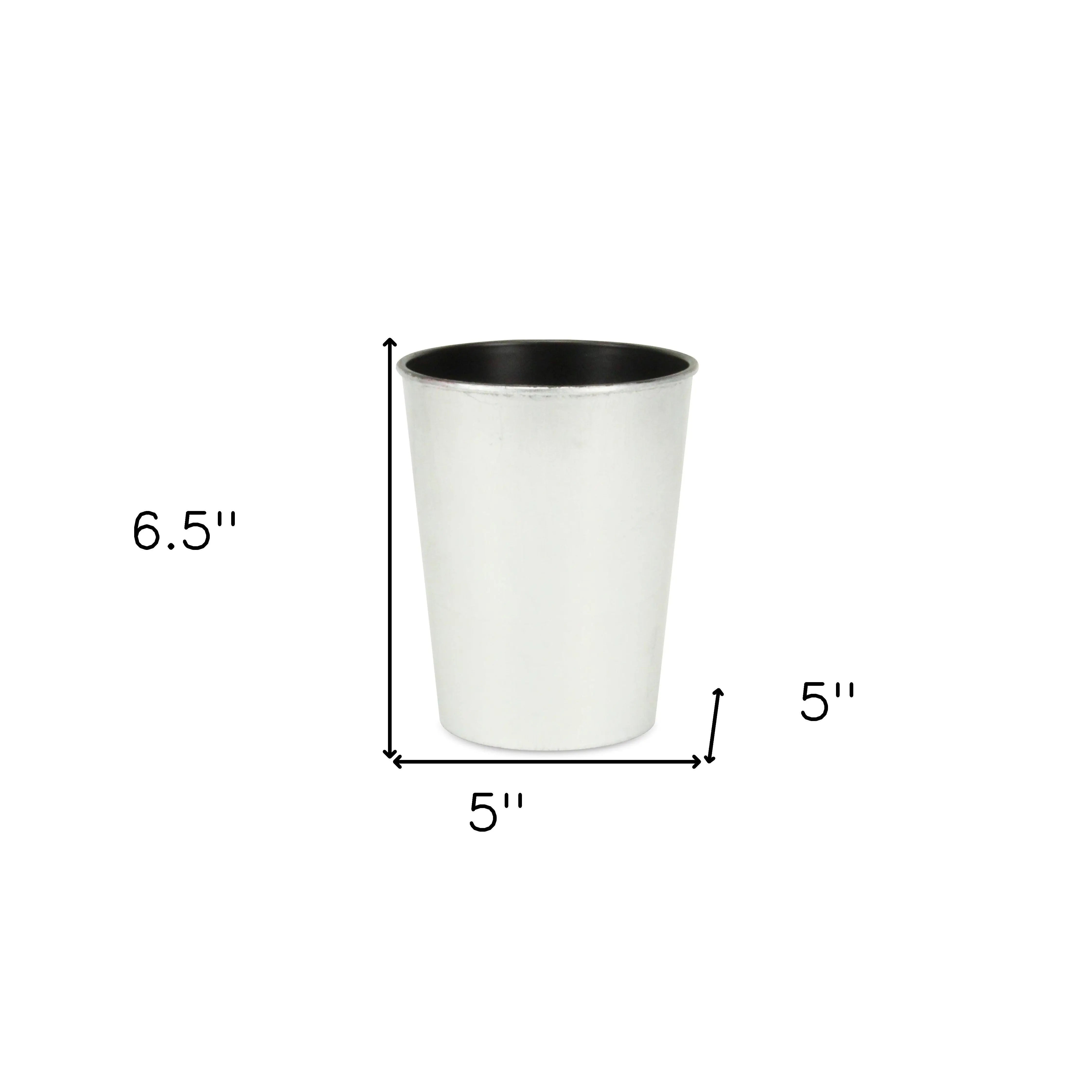 5" Silver Recycled Plastic Indoor Outdoor Round Pot Planter Homeroots Outdoor
