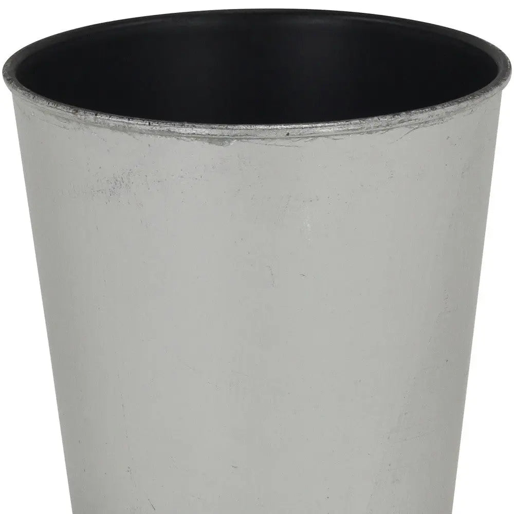 5" Silver Recycled Plastic Indoor Outdoor Round Pot Planter Homeroots Outdoor