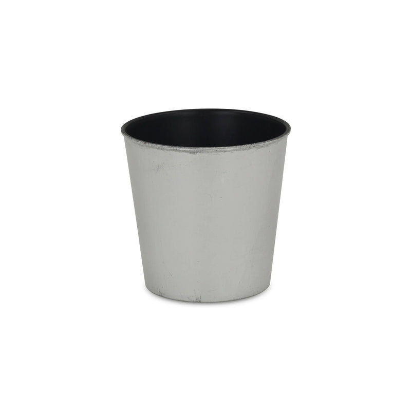5" Silver Recycled Plastic Indoor Outdoor Round Pot Planter Homeroots Outdoor