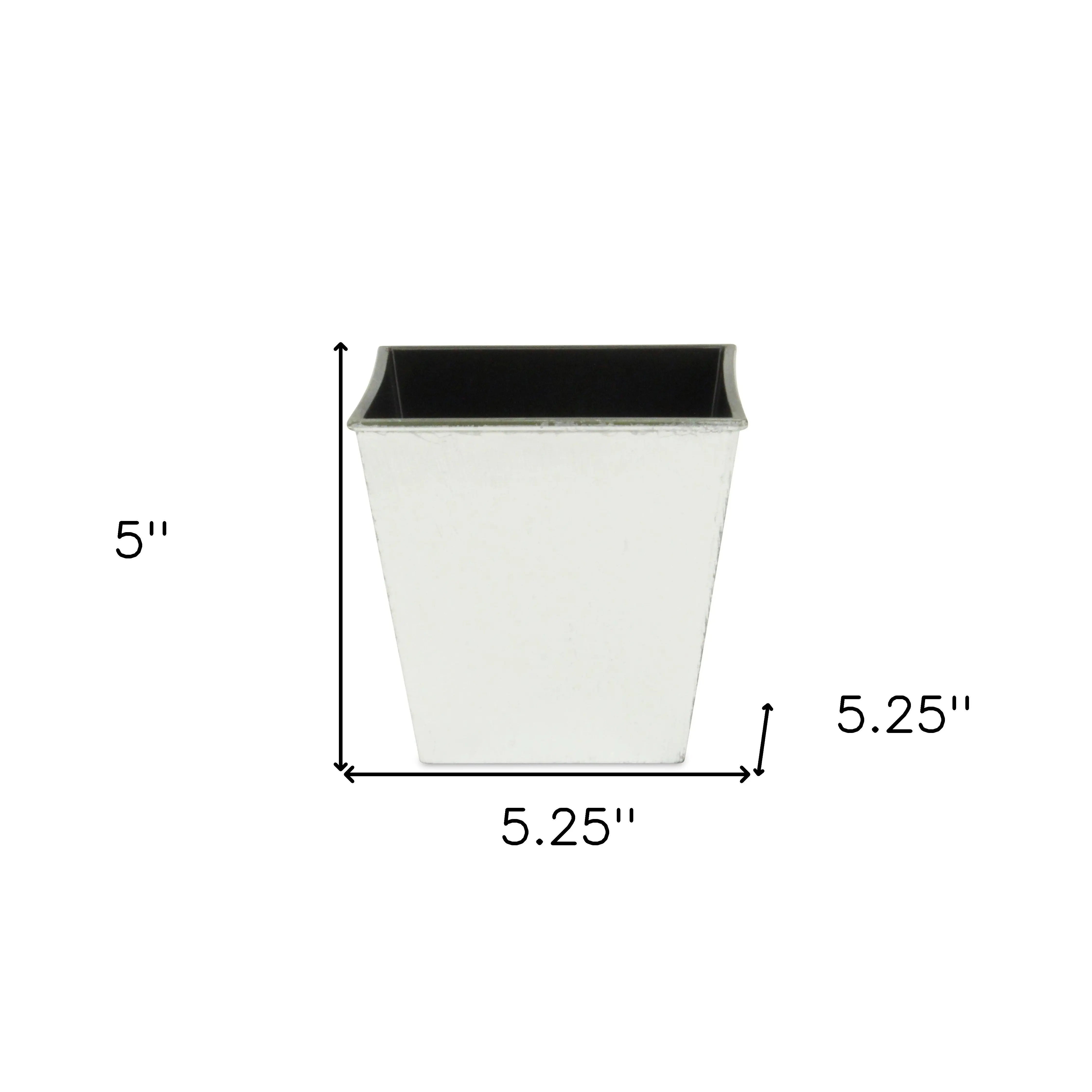 5" Silver Recycled Plastic Indoor Outdoor Square Pot Planter Homeroots Outdoor