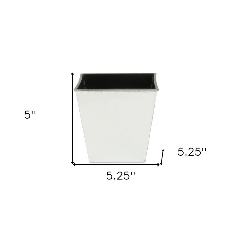 5" Silver Recycled Plastic Indoor Outdoor Square Pot Planter Homeroots Outdoor