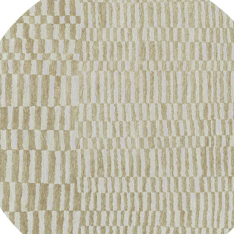 5' Tan And White Abstract Washable Round Rug With UV Protection Homeroots Home Decor