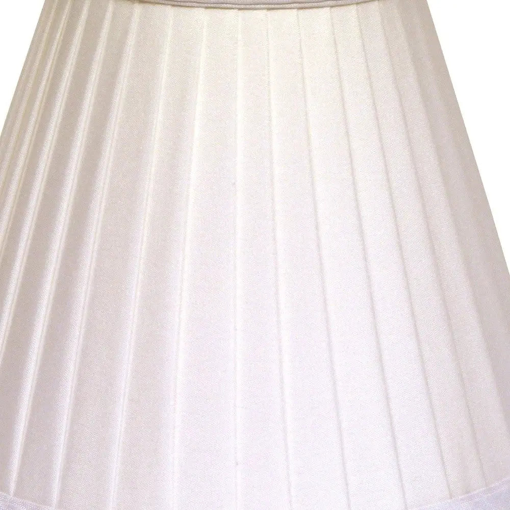 5" White Set of 6 Slanted Pleat Chandelier Silk Lampshades Homeroots