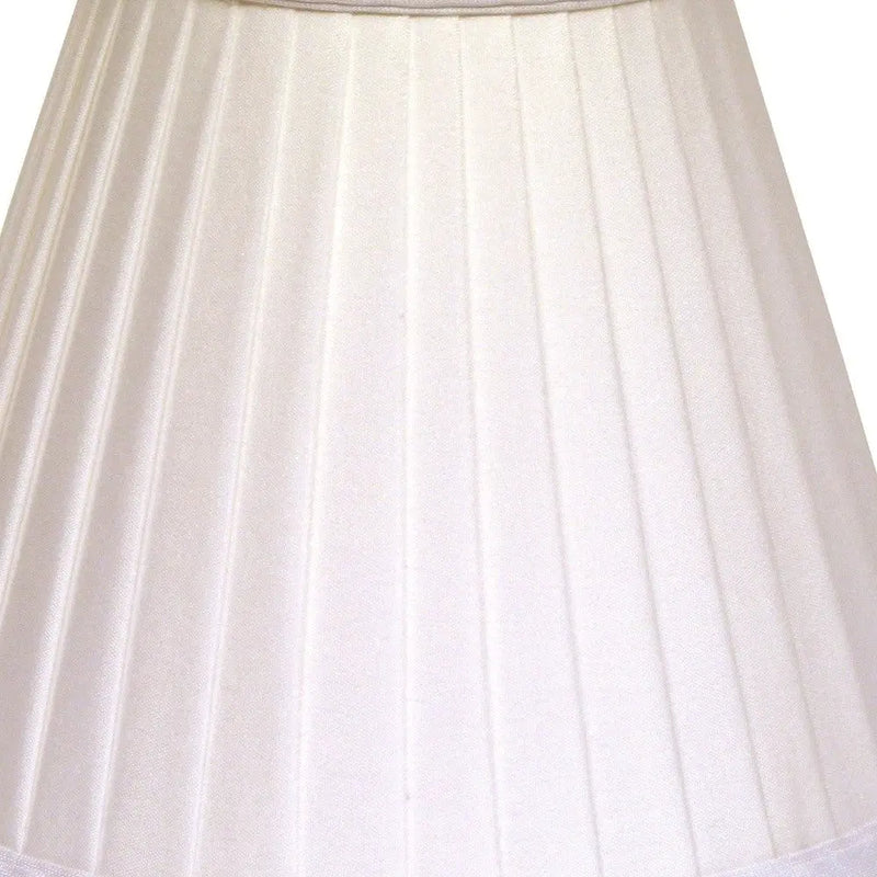 5" White Set of 6 Slanted Pleat Chandelier Silk Lampshades Homeroots